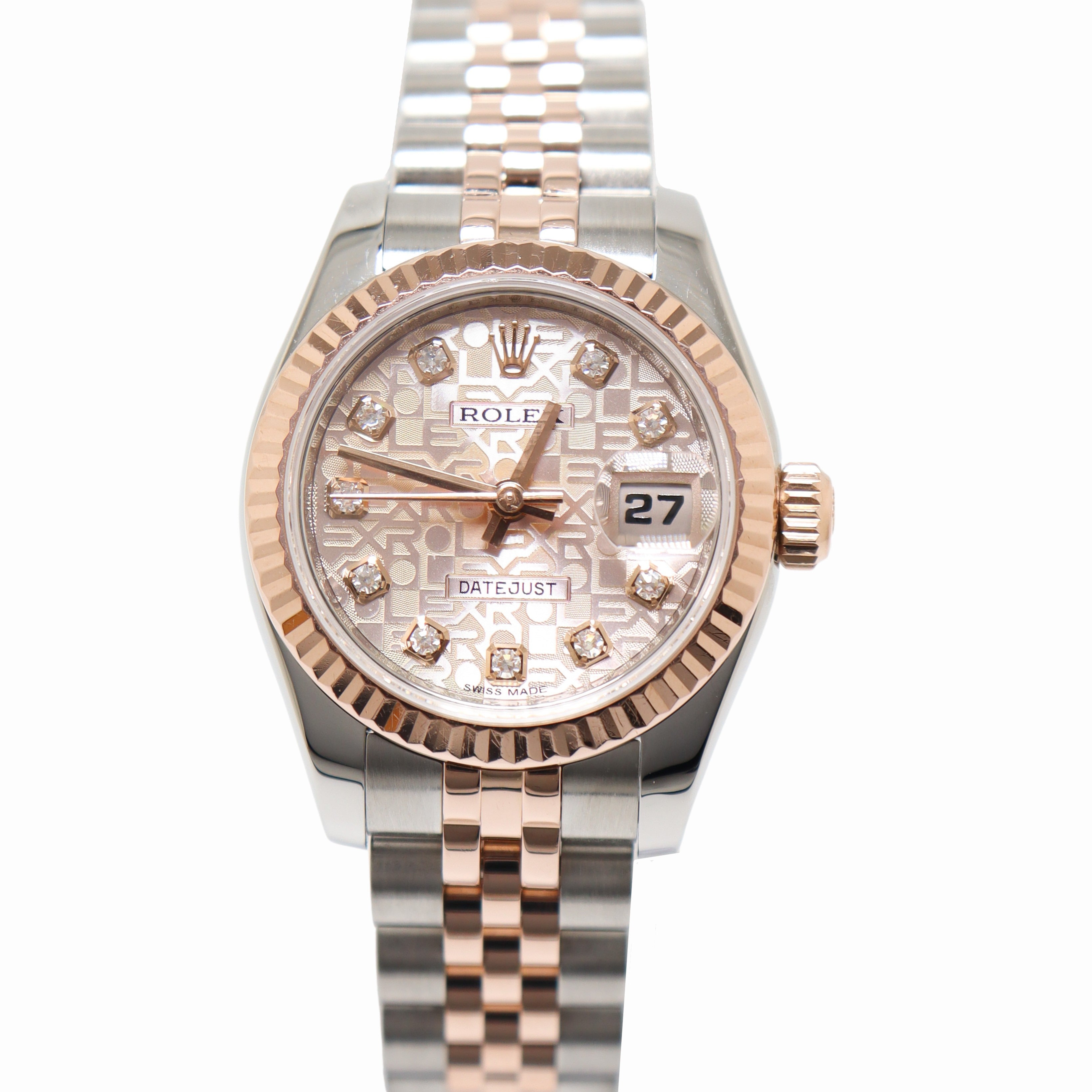 Rolex Datejust 26mm Everose Gold & Stainless Steel Factory Jubilee Pink Diamond Dial Watch Reference# - Happy Jewelers Fine Jewelry Lifetime Warranty