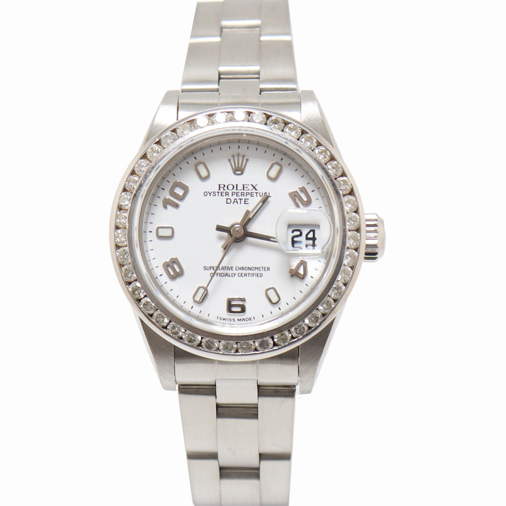 Rolex Datejust 26mm Stainless Steel White Arabic & Stick Dial Watch Reference# 79160 - Happy Jewelers Fine Jewelry Lifetime Warranty