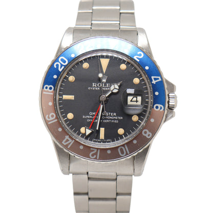Vintage Rolex GMT "Pepsi" Stainless Steel 40mm Black Dial Watch Reference# 1675 - Happy Jewelers Fine Jewelry Lifetime Warranty
