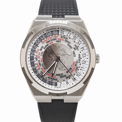 Vacheron Constantin Overseas World Time Series Stainless Steel 43.5mm White/Grey Dial Watch Reference# 7700V - Happy Jewelers Fine Jewelry Lifetime Warranty