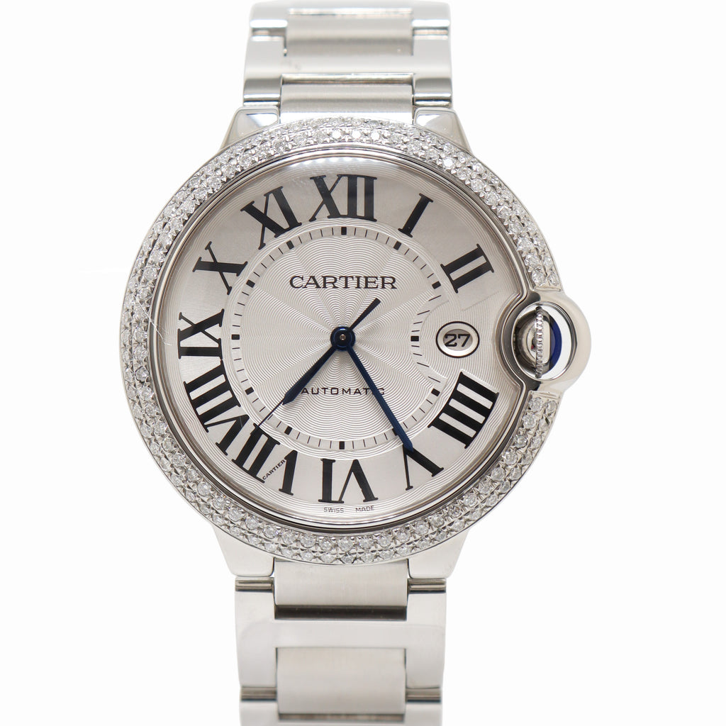 Cartier Ballon Bleu 42mm Stainless Steel Silver Roman Dial Watch Reference# W69012Z4 - Happy Jewelers Fine Jewelry Lifetime Warranty
