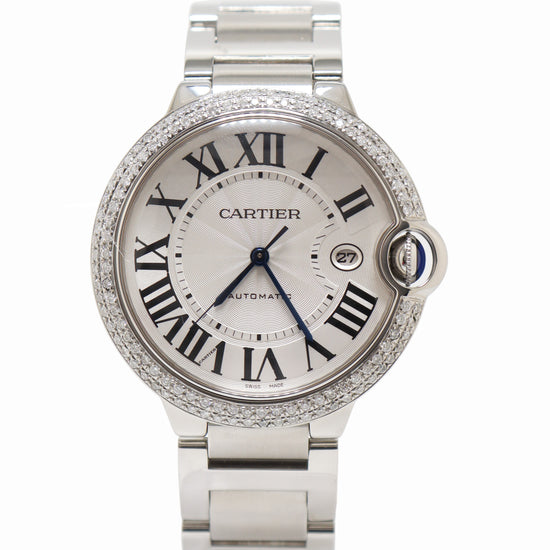 Cartier Ballon Bleu 42mm Stainless Steel Silver Roman Dial Watch Reference# W69012Z4 - Happy Jewelers Fine Jewelry Lifetime Warranty