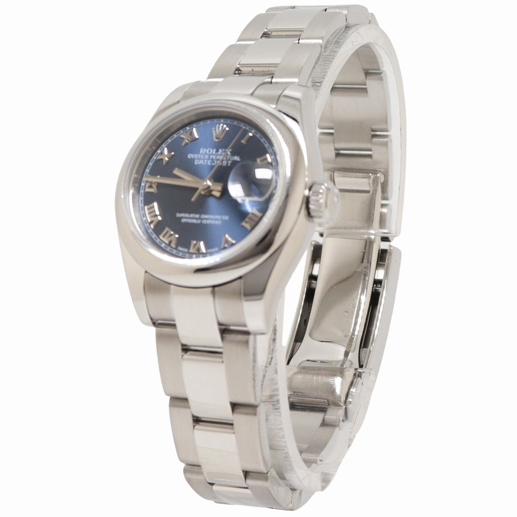 Rolex Datejust Stainless Steel 26mm Blue Roman Dial Watch Reference# 179160 - Happy Jewelers Fine Jewelry Lifetime Warranty
