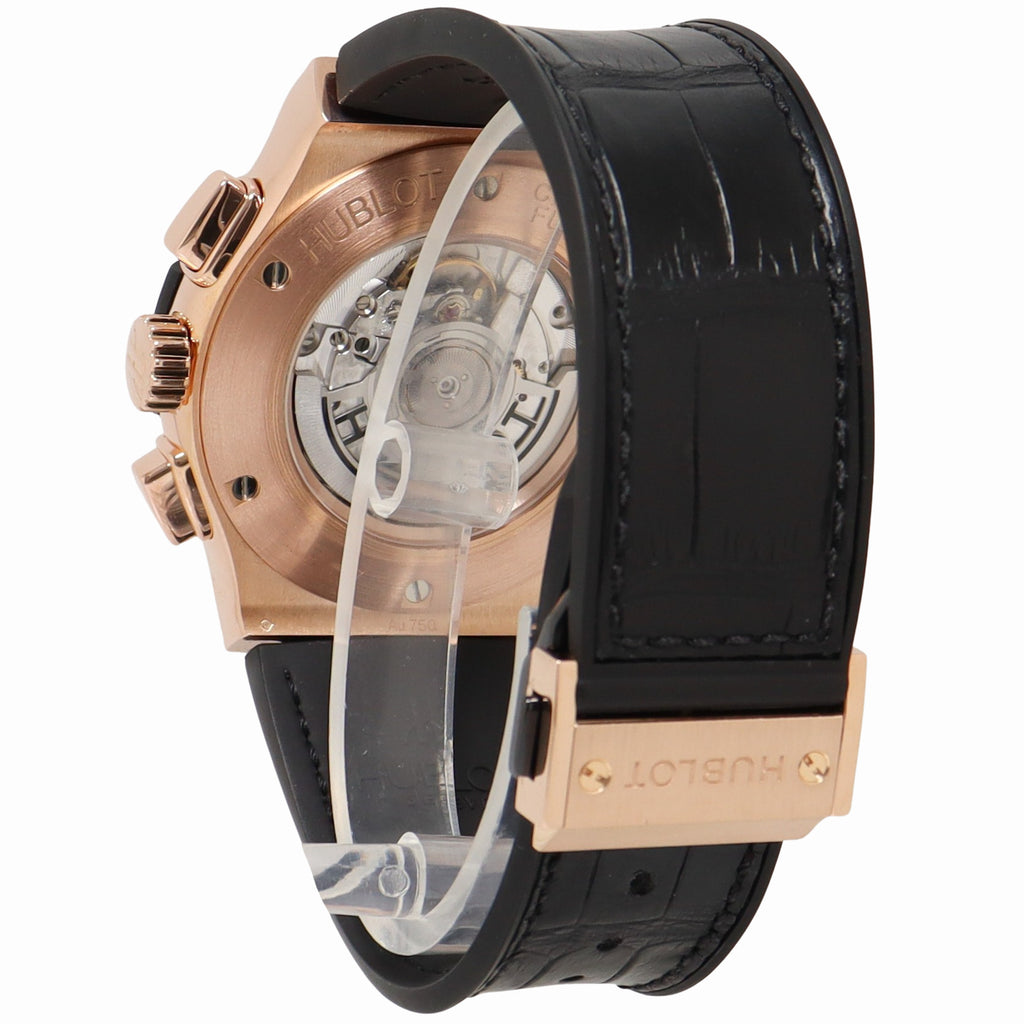 Hublot Mens Classic Fusion Rose Gold Skeleton Chronograph Dial Watch Reference# 525.OX.0180.LR - Happy Jewelers Fine Jewelry Lifetime Warranty