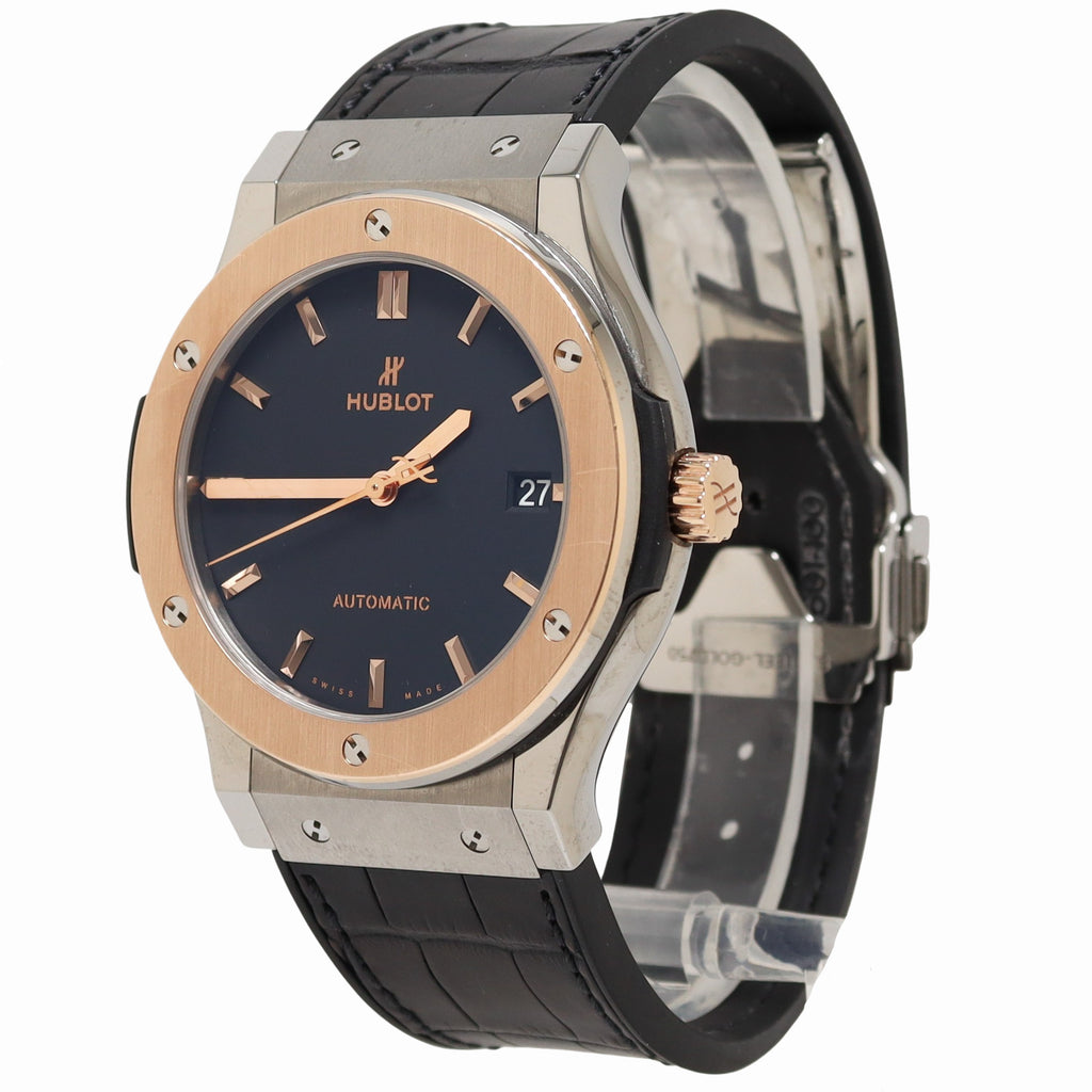 Hublot Classic Fusion Titanium 45mm Black Stick Dial Watch Reference# 511.N0.1180.RX - Happy Jewelers Fine Jewelry Lifetime Warranty
