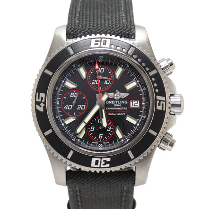 Breitling Superocean Stainless Steel 44mm Black Chronograph Dial Watch Reference# A13341 - Happy Jewelers Fine Jewelry Lifetime Warranty