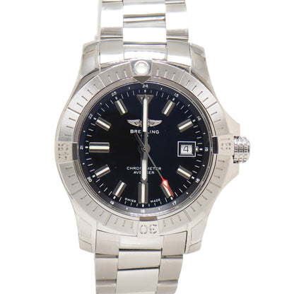 Breitling Avenger Stainless Steel 43mm Black Stick Dial Watch Reference# A17318 - Happy Jewelers Fine Jewelry Lifetime Warranty