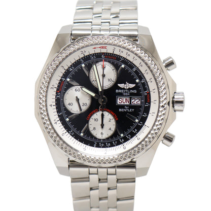 Breitling Bentley GT Stainless Steel 44mm Black Chronograph Dial Watch Reference# A13362 - Happy Jewelers Fine Jewelry Lifetime Warranty