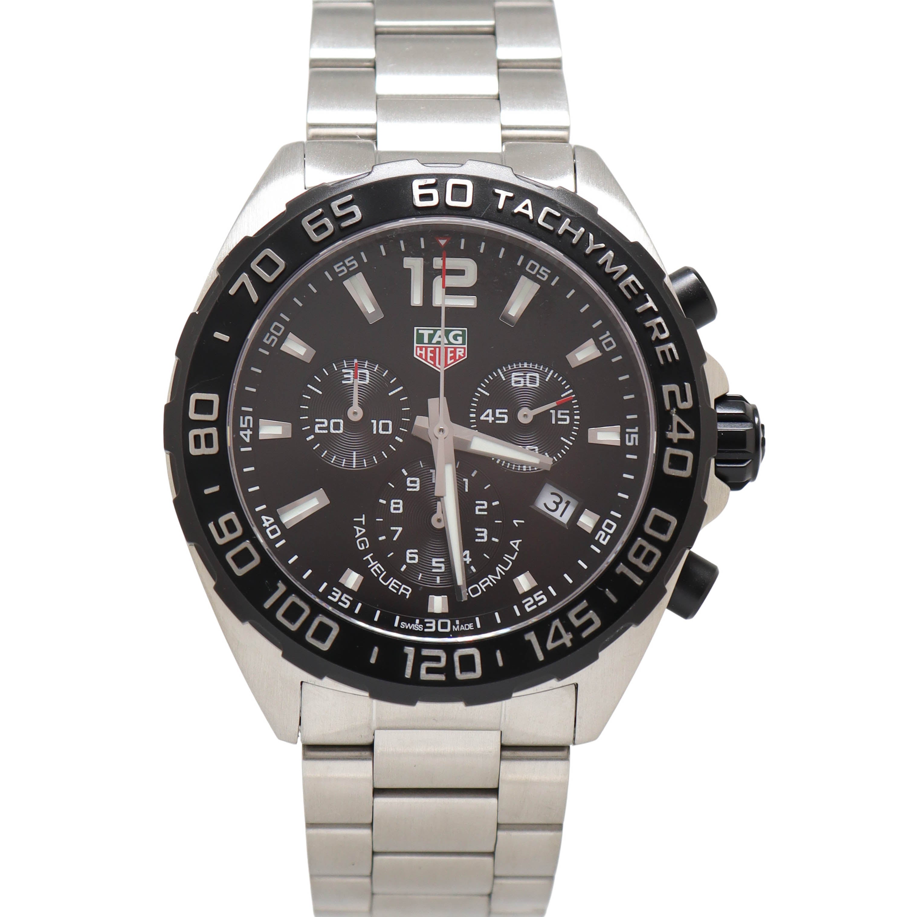 Tag Heuer Carrera Stainless Steel 43mm Black Chronograph Dial Watch Reference# CAZ1010 - Happy Jewelers Fine Jewelry Lifetime Warranty