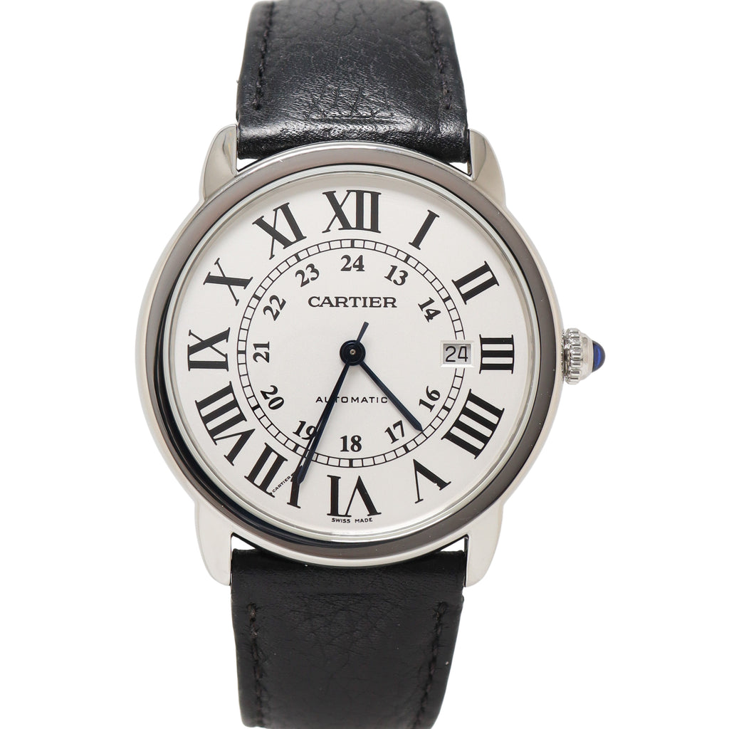 Cartier Ronde Solo Stainless Steel 42mm Silver Roman Dial Watch Reference# WSSRN0022 - Happy Jewelers Fine Jewelry Lifetime Warranty