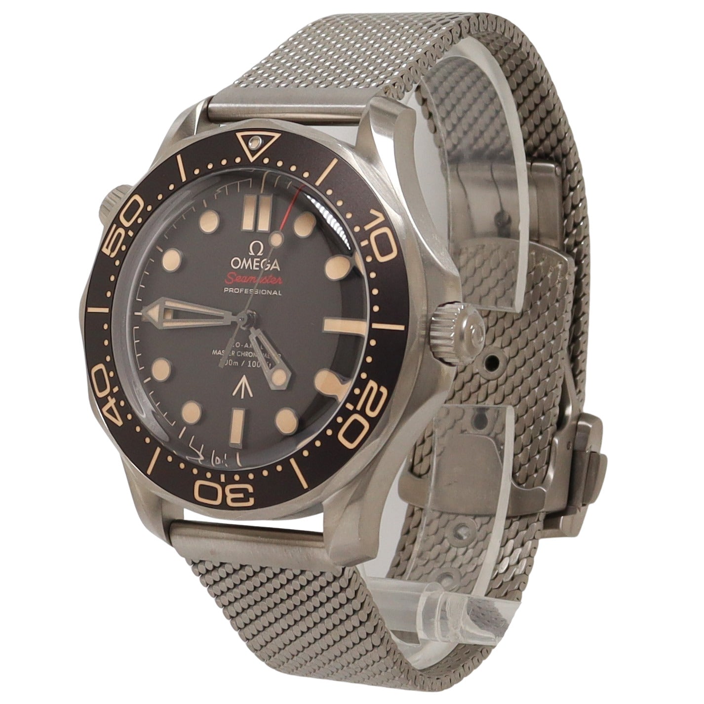 Omega Seamaster James Bond Edition Titanium 42mm Brown Dot Dial Watch Reference #: 210.90.42.20.01.001 - Happy Jewelers Fine Jewelry Lifetime Warranty
