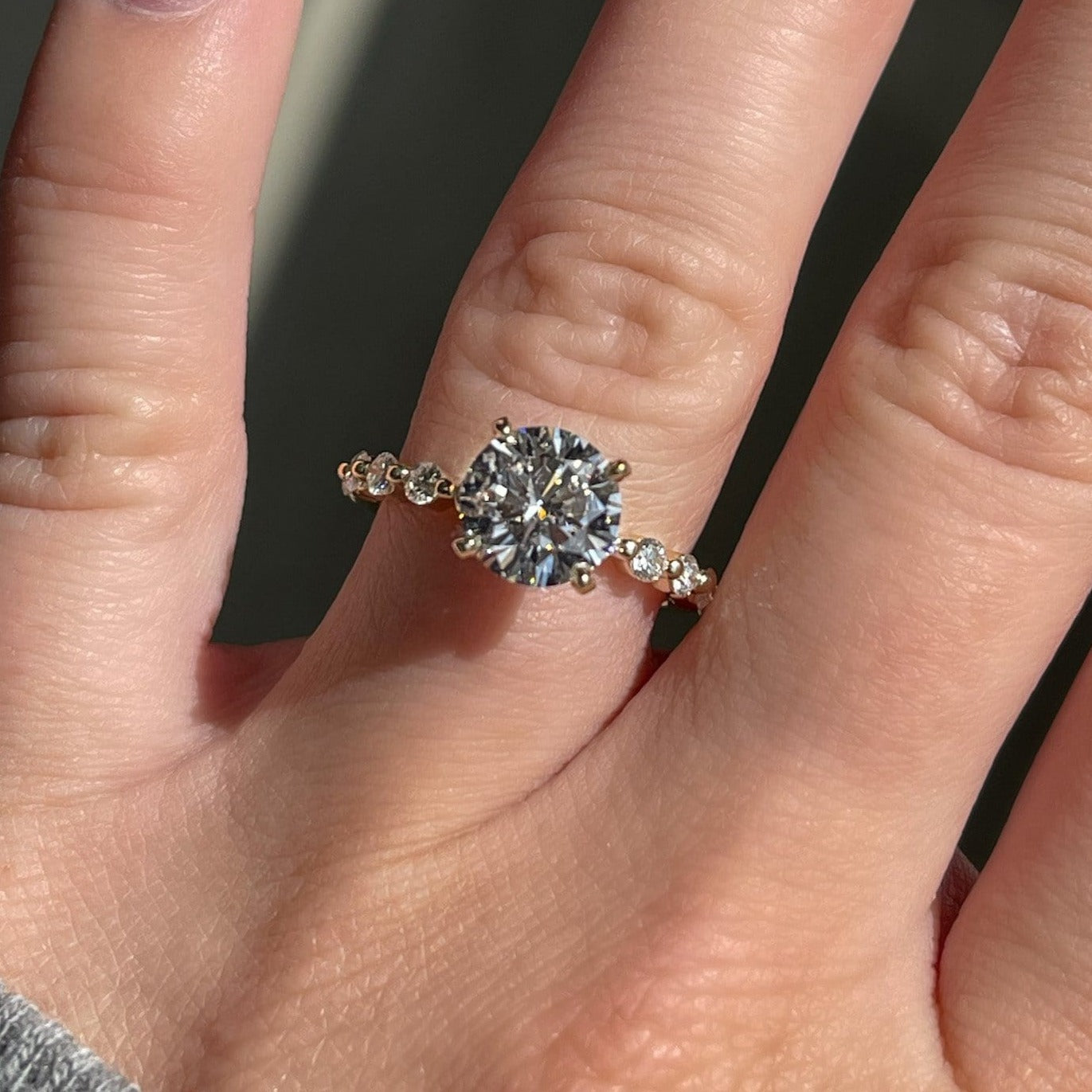 1.64 Carat Round Brilliant Diamond Engagement Ring w/ .39 Carat Half Way Around Diamond Band | 14kt Gold | Engagement Ring Wednesday - Happy Jewelers Fine Jewelry Lifetime Warranty