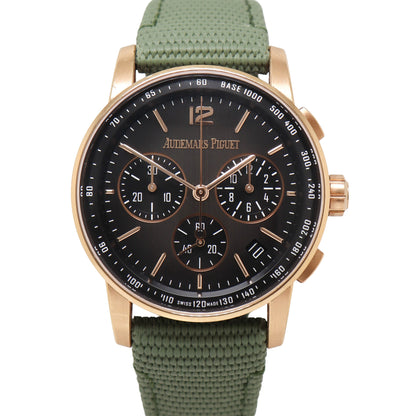 Audemars Piguet Code 11.59 41mm Rose Gold & Black Ceramic Smoke Gray Chronograph Dial Watch Reference# - Happy Jewelers Fine Jewelry Lifetime Warranty