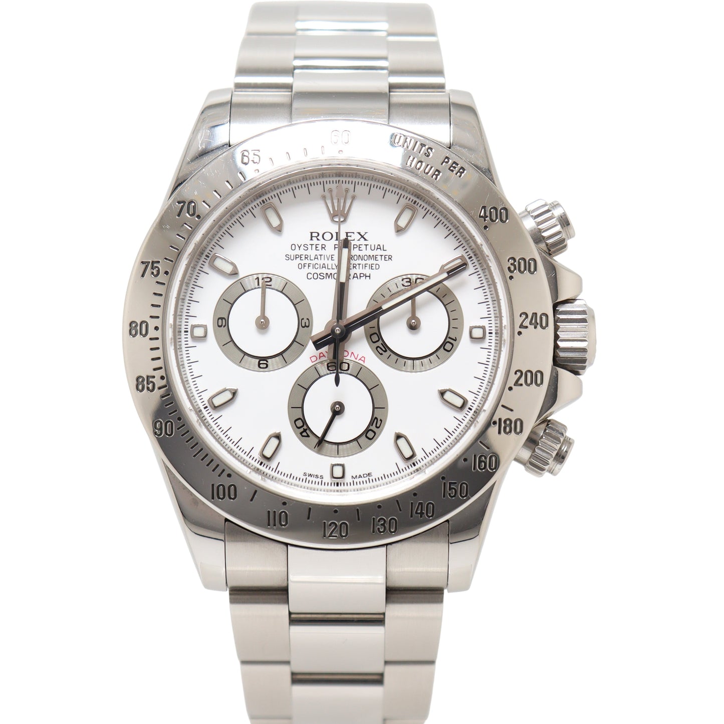 Rolex Daytona 40mm Stainless Steel White Chronograph Dial Watch Reference# 116520 - Happy Jewelers Fine Jewelry Lifetime Warranty