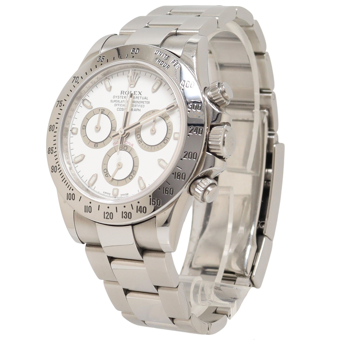 Rolex Daytona 40mm Stainless Steel White Chronograph Dial Watch Reference# 116520 - Happy Jewelers Fine Jewelry Lifetime Warranty