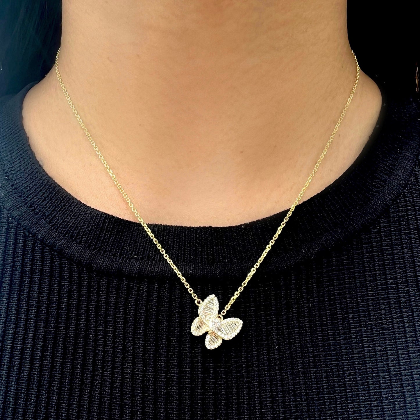 Mixed Diamond Butterfly Pendant – Happy Jewelers