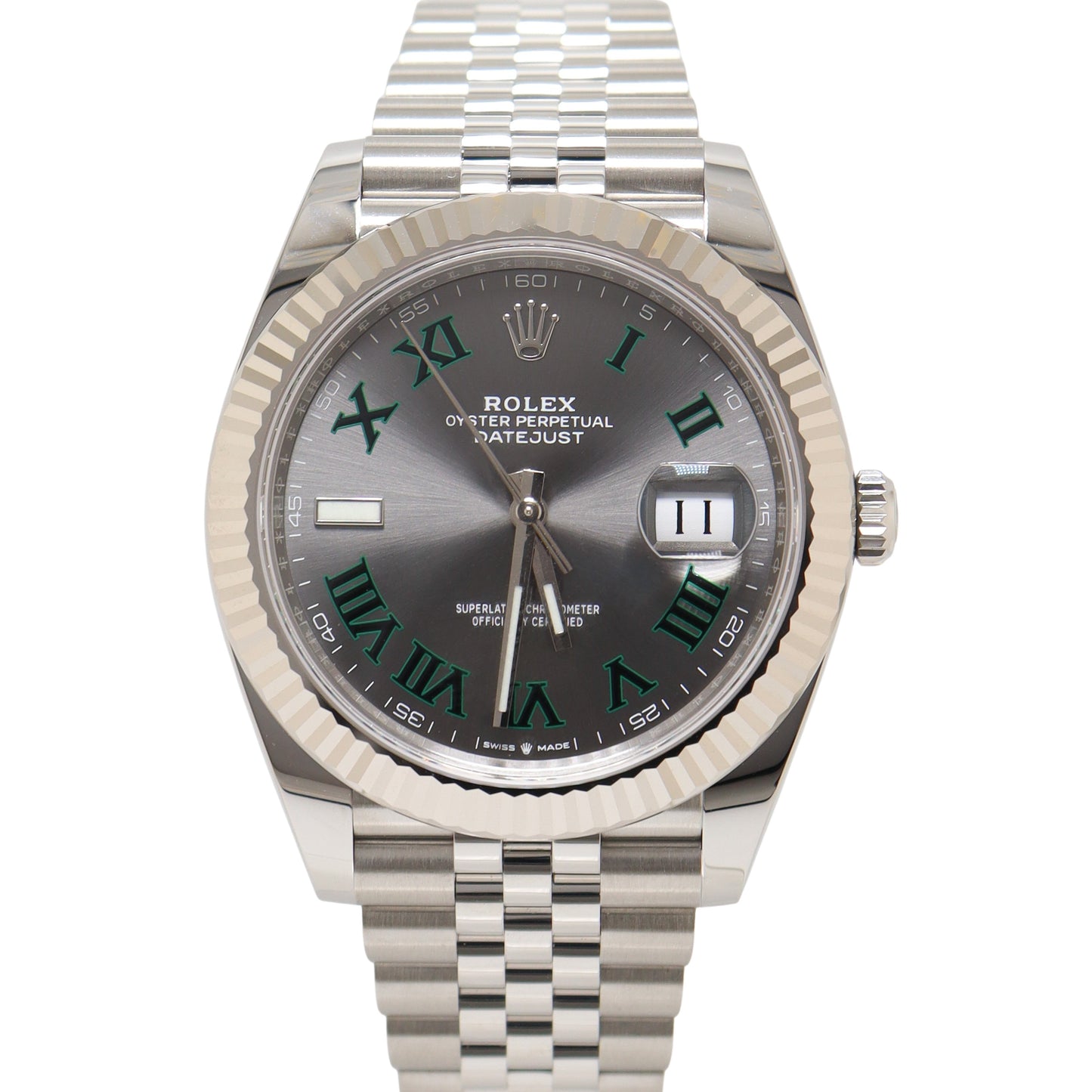 Rolex Datejust Stainless Steel 41mm Wimbledon Dial Watch Reference# 126334 - Happy Jewelers Fine Jewelry Lifetime Warranty