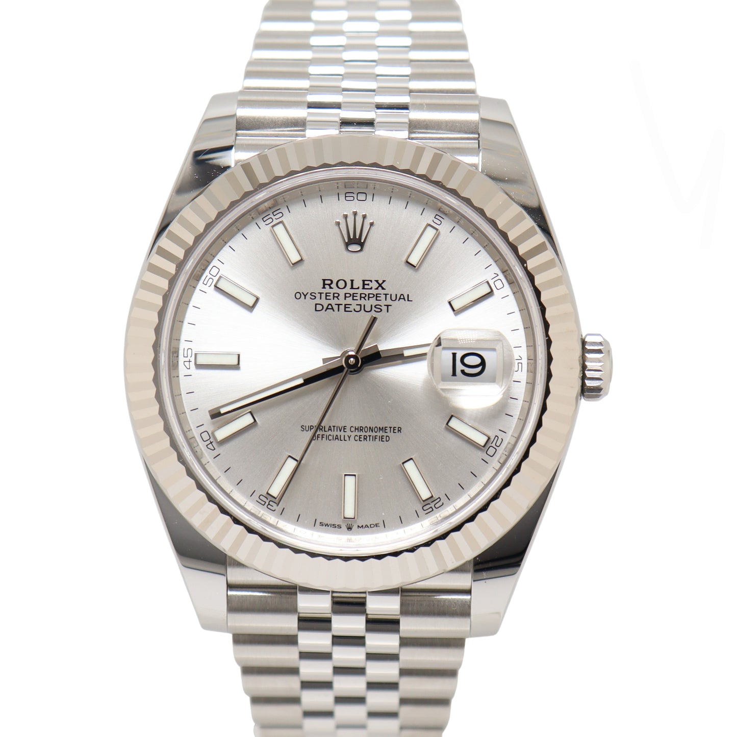 Rolex Datejust Stainless Steel 41mm Silver Stick Dial Watch Reference# 126334 - Happy Jewelers Fine Jewelry Lifetime Warranty