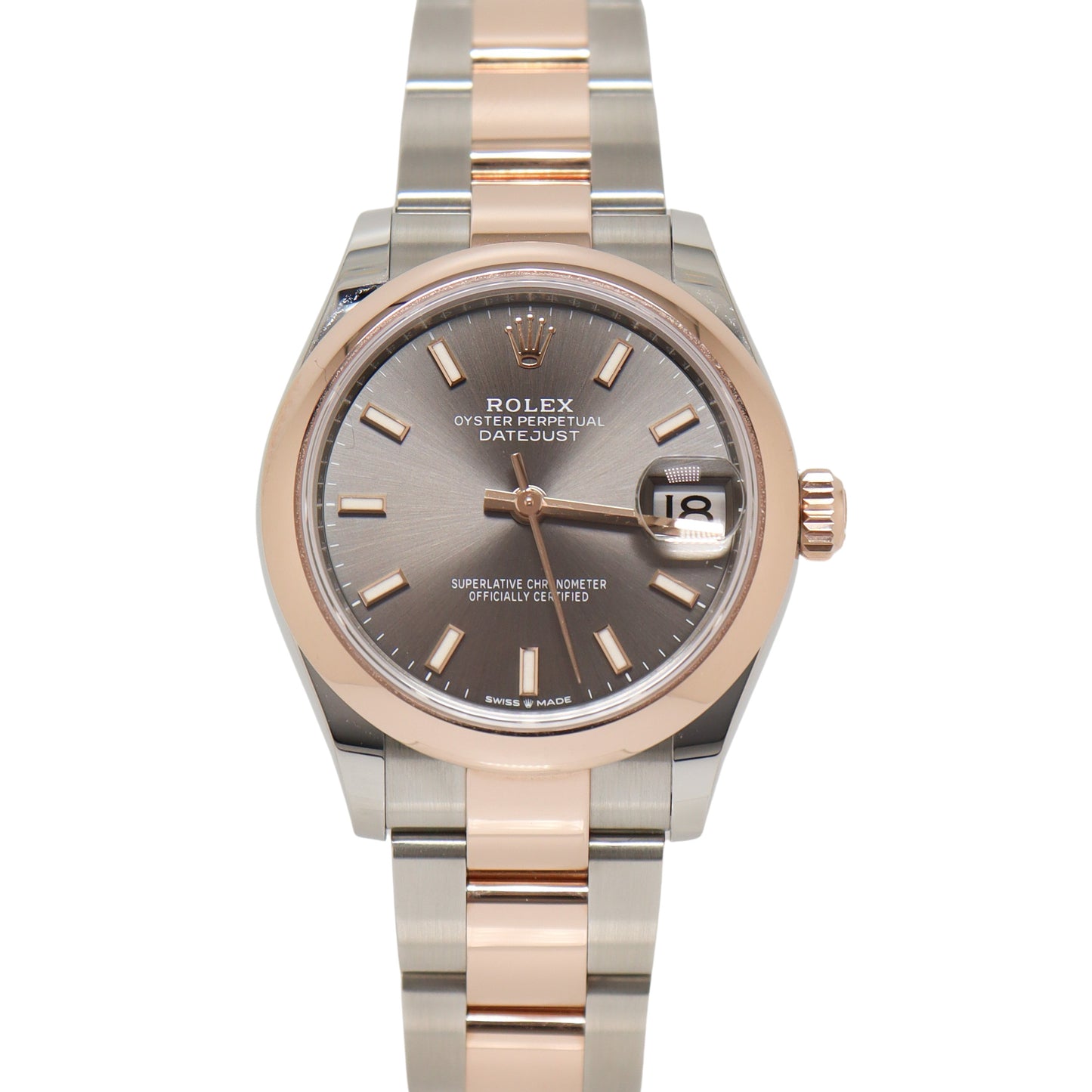 Rolex Datejust Two Tone Oystersteel and Everose Gold 31MM Chocolate Dial Watch Reference#: 278241 - Happy Jewelers Fine Jewelry Lifetime Warranty