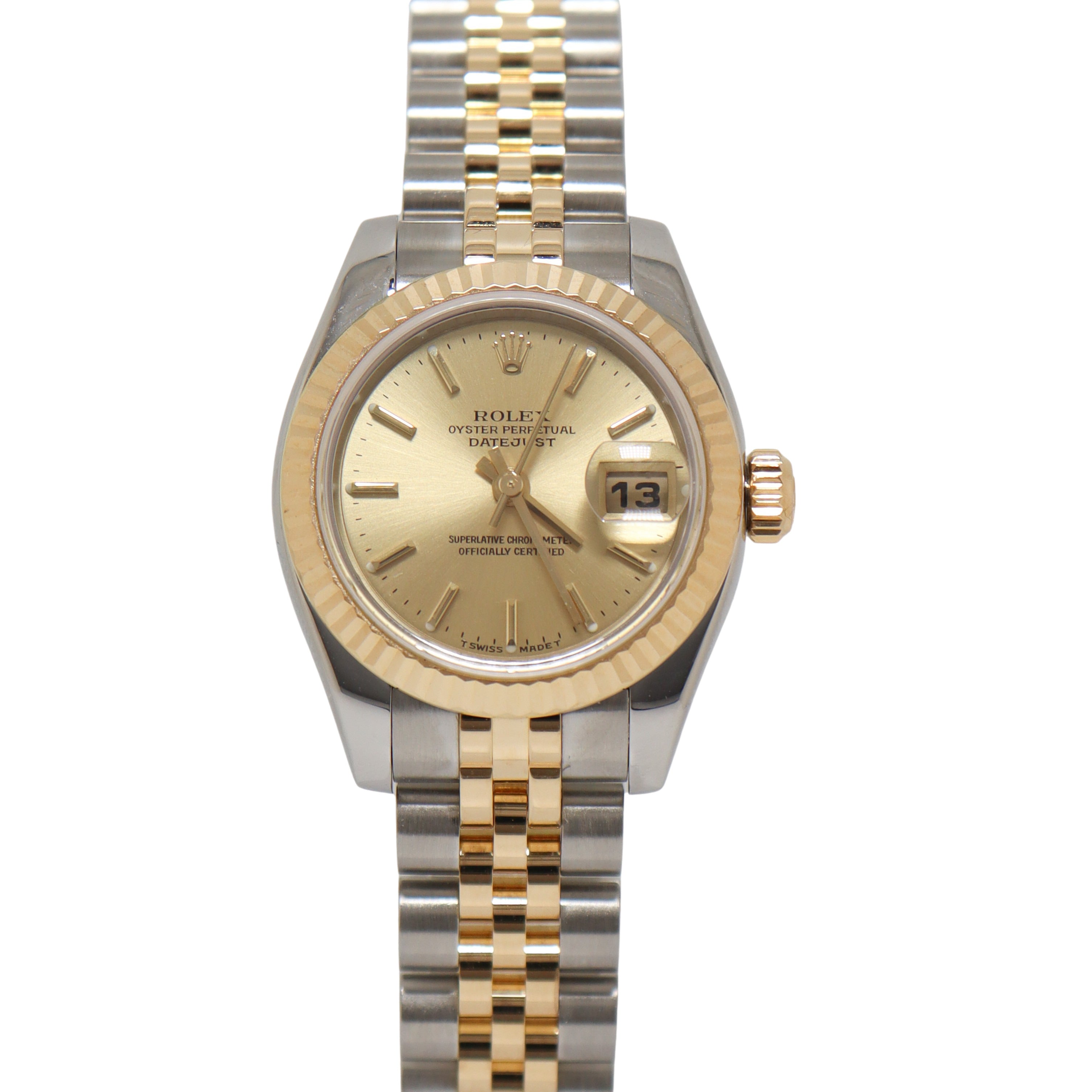 Rolex Datejust Two Tone Yellow Gold & Steel 26mm Champagne Diamond Dial Watch Reference#: 6917 - Happy Jewelers Fine Jewelry Lifetime Warranty