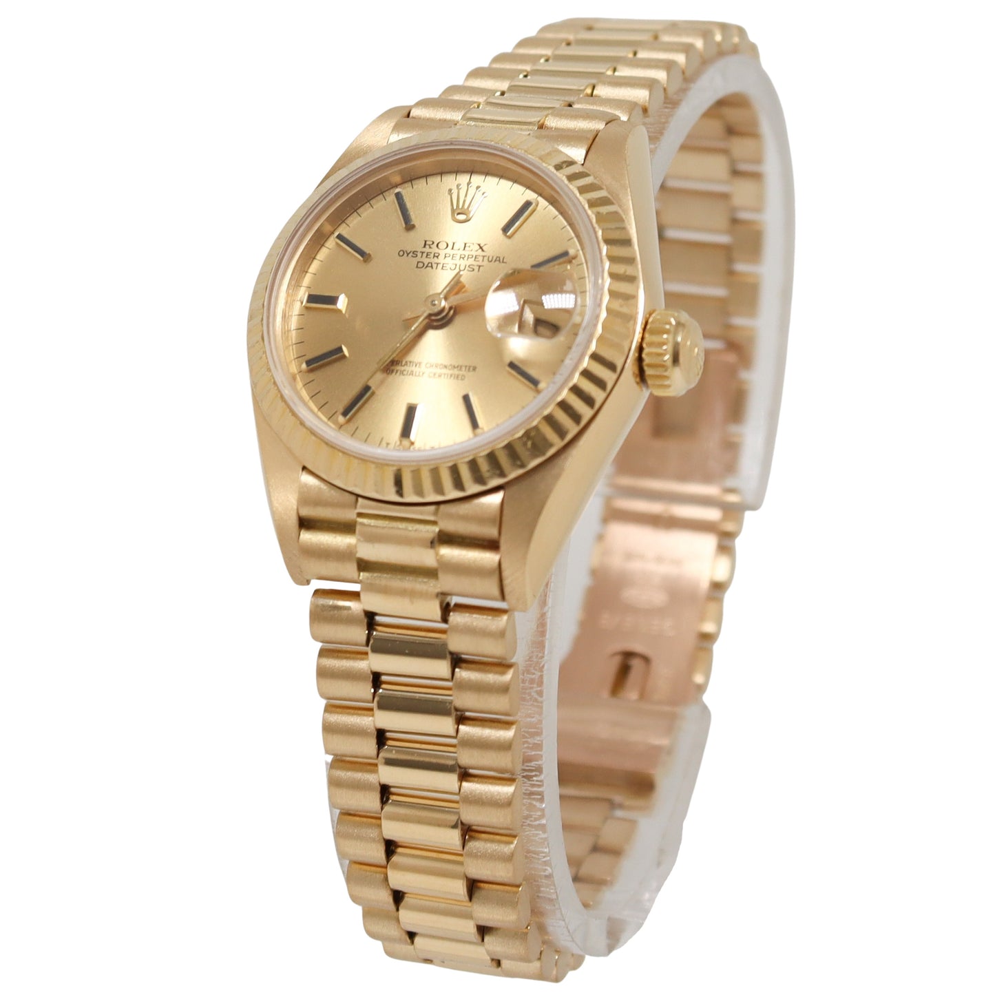 Rolex Datejust Yellow Gold 26mm Gold Stick Dial Watch Reference#: 69178 - Happy Jewelers Fine Jewelry Lifetime Warranty