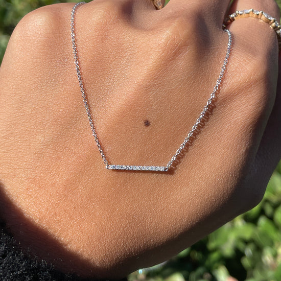 Mini Diamond Bar Necklace - Happy Jewelers Fine Jewelry Lifetime Warranty