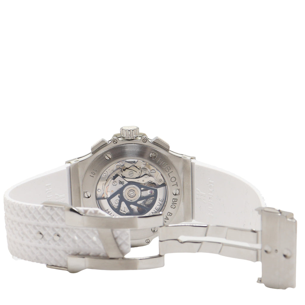 Hublot Bing Bang Stainless Steel 44mm White Arabic & Stick Dial Watch Reference#: 301.SE.230.RW - Happy Jewelers Fine Jewelry Lifetime Warranty
