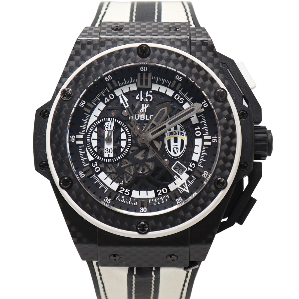 Hublot King Power Carbon Fiber 48mm Black Chronograph Dial Watch Reference#: 716.QX.1121.VR.JUV13 - Happy Jewelers Fine Jewelry Lifetime Warranty