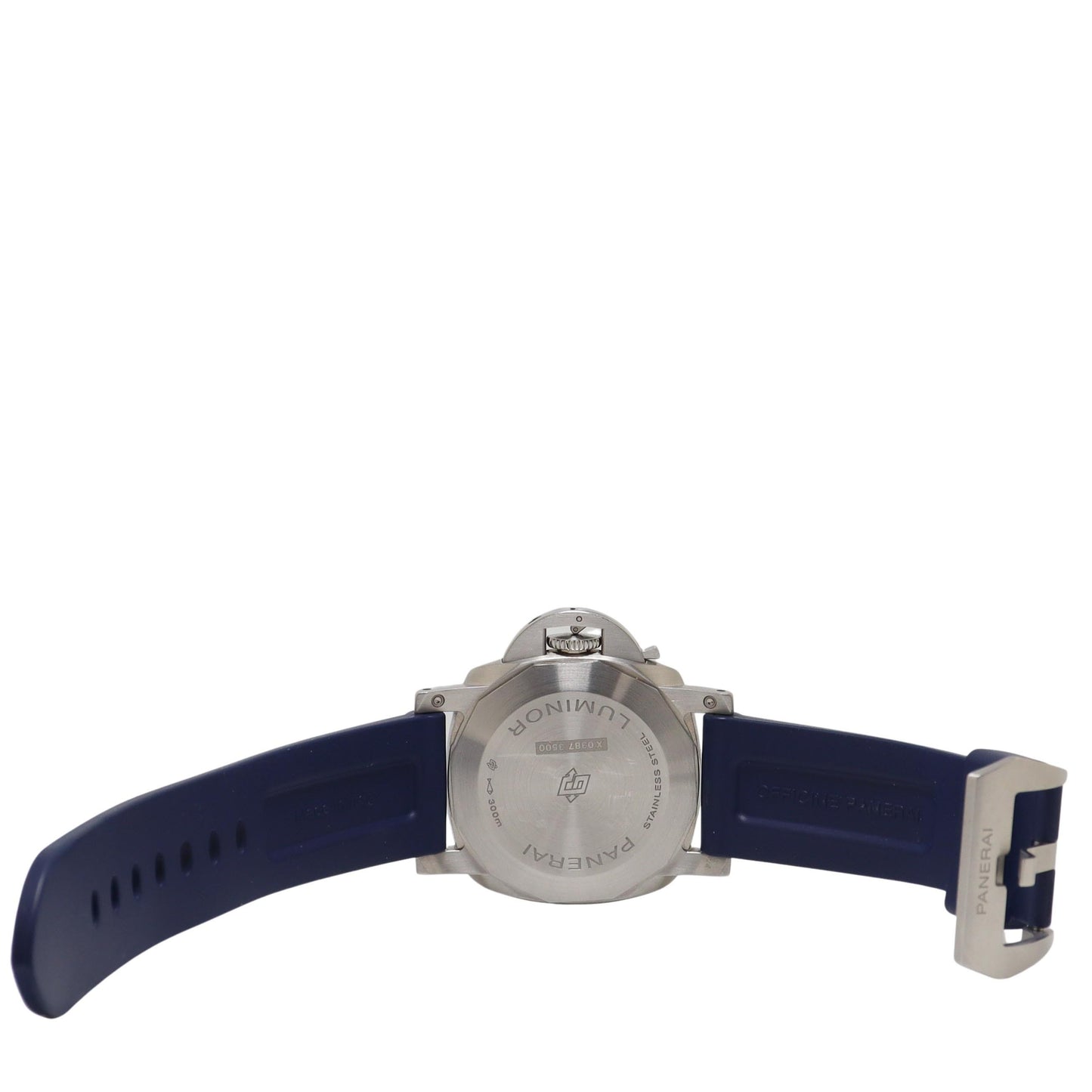 Panerai Luminor Stainless Steel 44mm Blue Stick & Roman Dial Watch Reference#: PAM01313 - Happy Jewelers Fine Jewelry Lifetime Warranty
