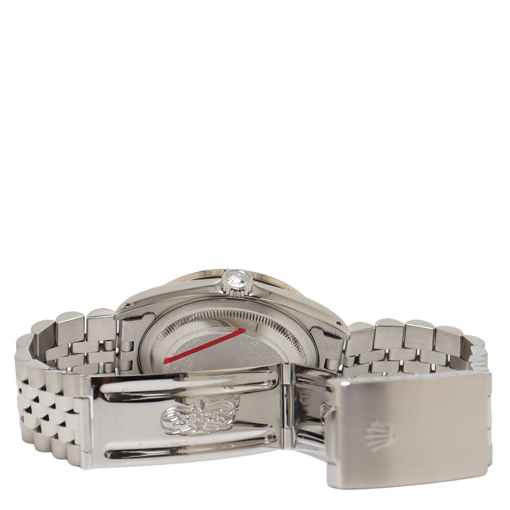 Rolex Datejust Two Tone White Gold & Steel 36mm Custom Silver Diamond Dial Watch Reference#: 16234 - Happy Jewelers Fine Jewelry Lifetime Warranty