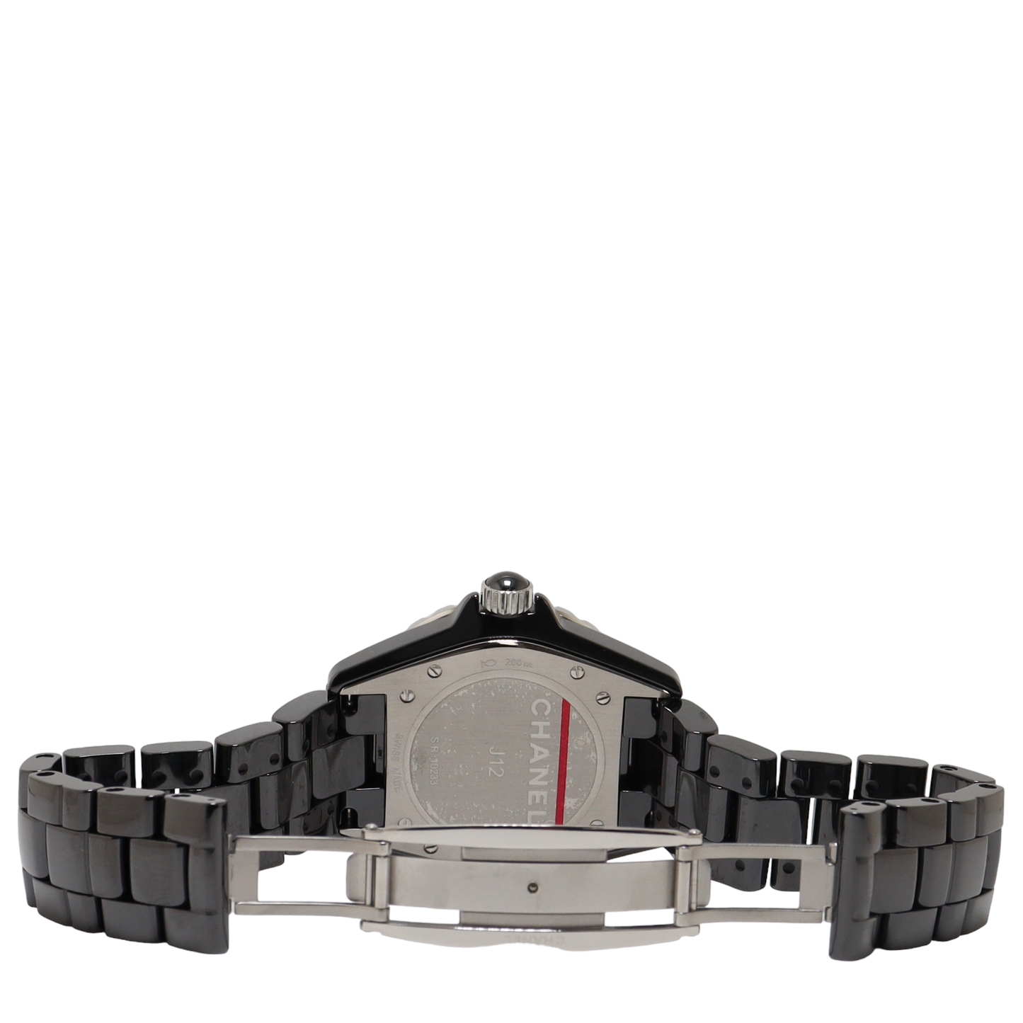 Chanel Black Ceramic Steel 33mm Black Arabic Dial Watch Reference