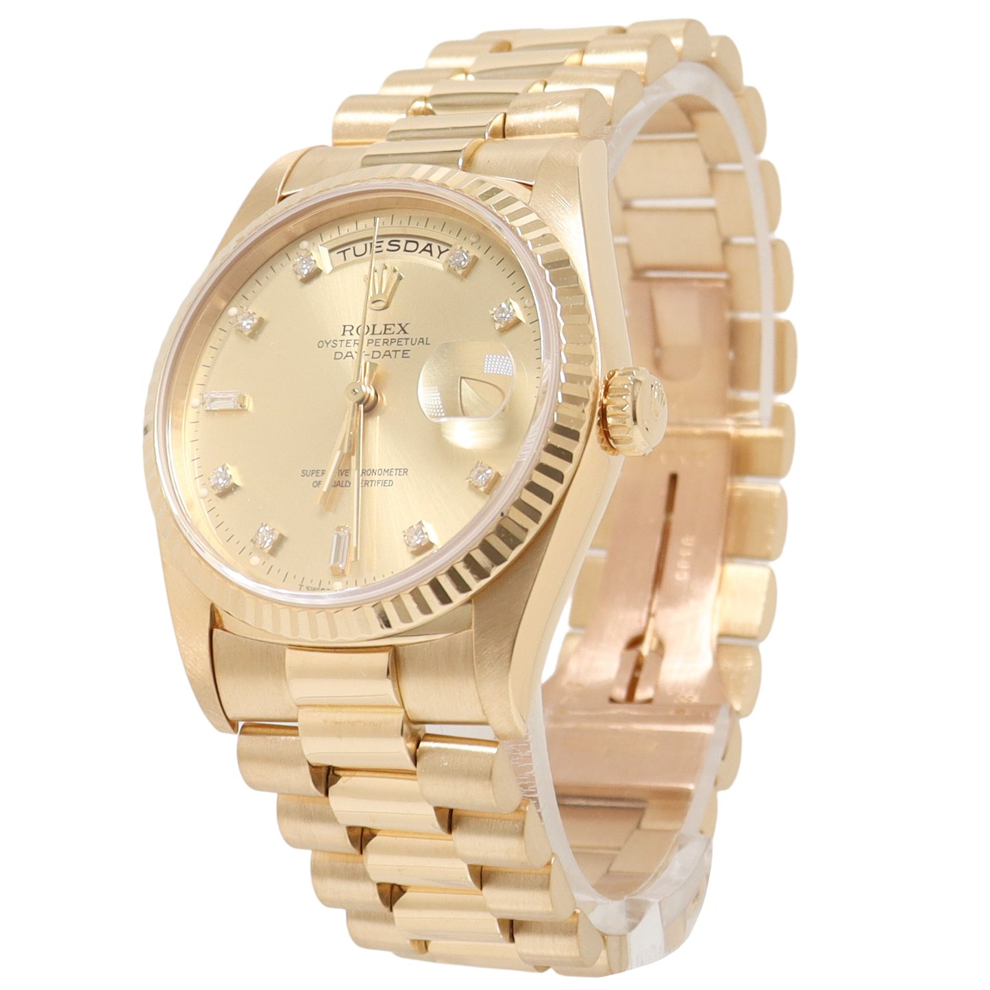 Load image into Gallery viewer, Rolex Daydate Yellow Gold 36mm Champagne Diamond Dial Watch Reference#: 18238 - Happy Jewelers Fine Jewelry Lifetime Warranty
