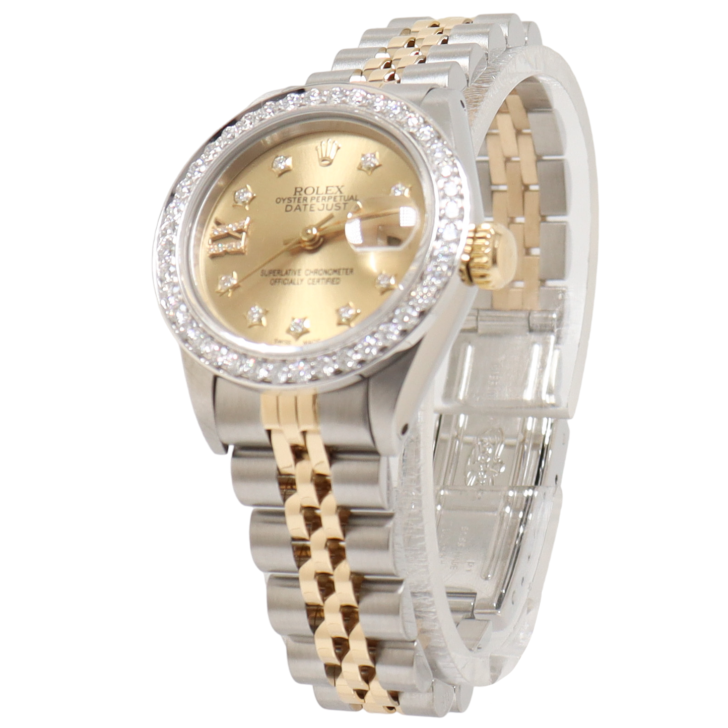 Load image into Gallery viewer, Rolex Datejust Steel &amp;amp; Yellow Gold 26mm Champagne Diamond Dial Watch Reference#: 69173 - Happy Jewelers Fine Jewelry Lifetime Warranty
