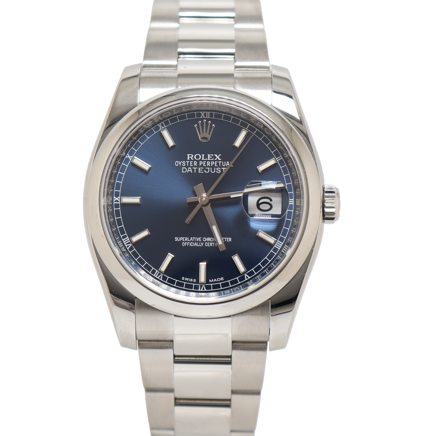 Load image into Gallery viewer, Rolex Datejust Stainless Steel 36mm Blue Stick Dial Watch Reference#: 116200 - Happy Jewelers Fine Jewelry Lifetime Warranty
