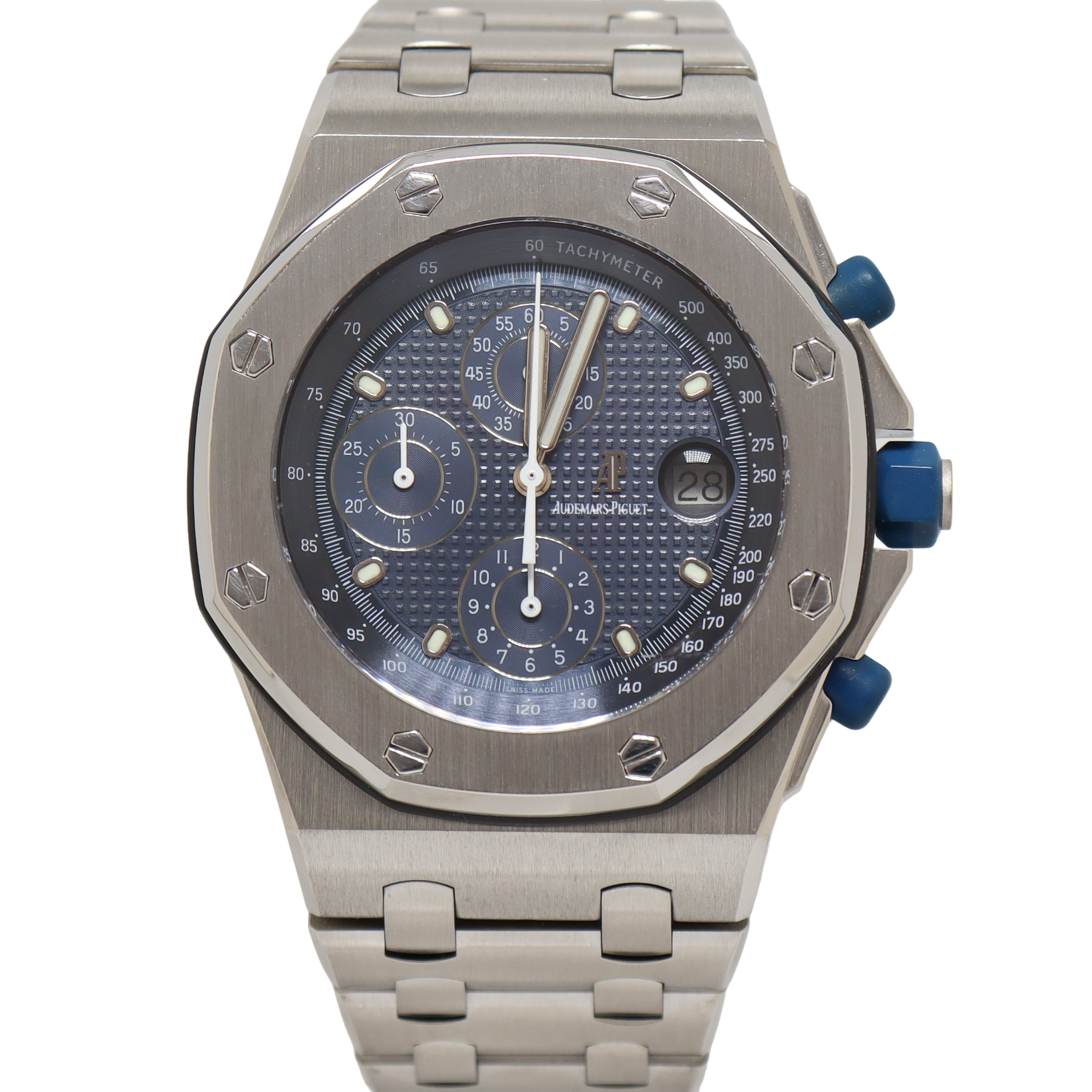 Audemars Piguet Royal Oak 42mm Blue Chronograph Dial Watch Reference# 25721ST.OO.1000ST.01 - Happy Jewelers Fine Jewelry Lifetime Warranty