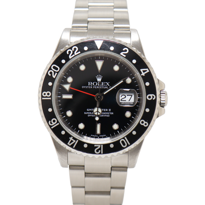 GMT Master Stainless Steel 40mm Black Dot Dial Watch Reference#: 16710 - Happy Jewelers Fine Jewelry Lifetime Warranty