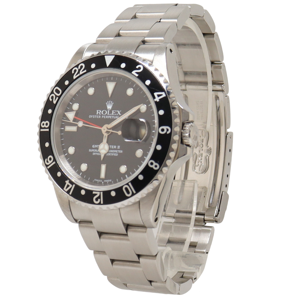GMT Master Stainless Steel 40mm Black Dot Dial Watch Reference#: 16710 - Happy Jewelers Fine Jewelry Lifetime Warranty