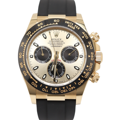 Rolex Daytona Yellow Gold 40mm Champagne Chronograph Dial Watch Reference#: 116518LN - Happy Jewelers Fine Jewelry Lifetime Warranty