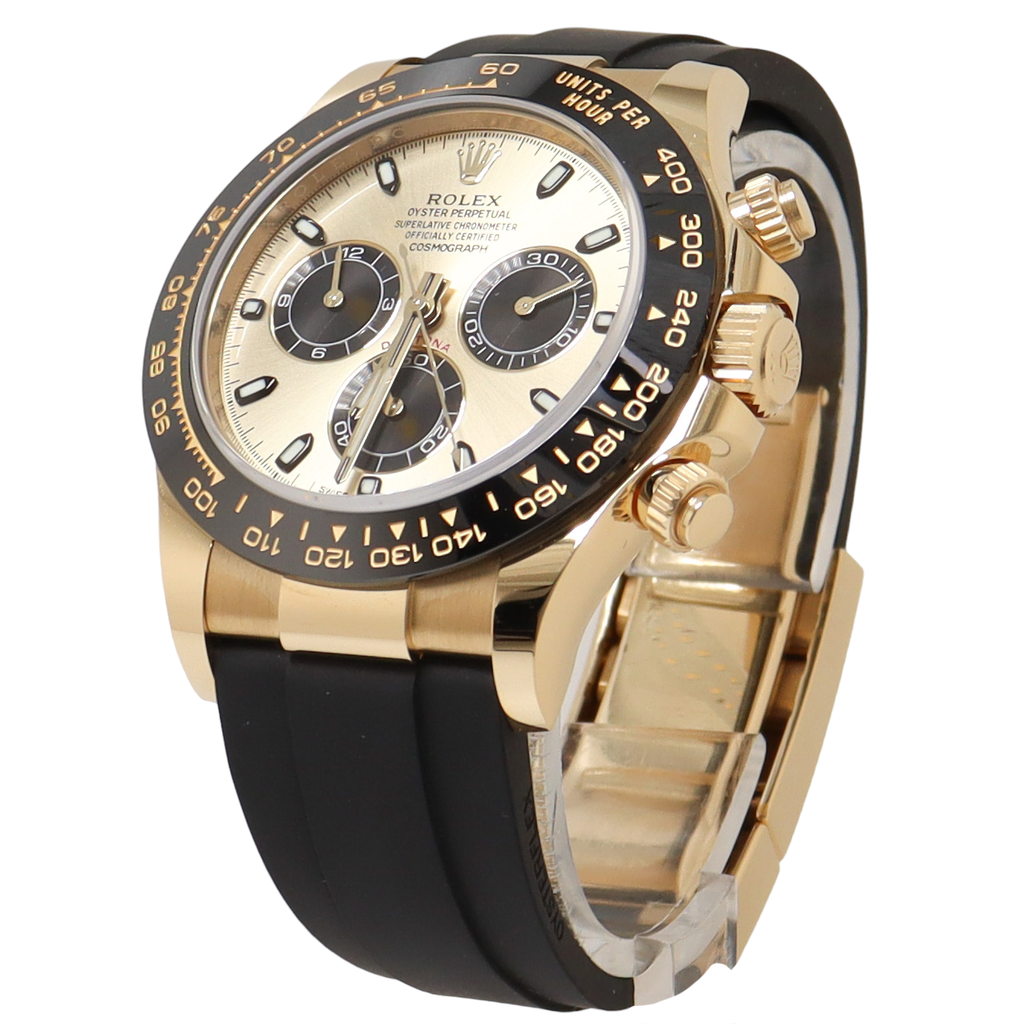 Rolex Daytona Yellow Gold 40mm Champagne Chronograph Dial Watch Reference#: 116518LN - Happy Jewelers Fine Jewelry Lifetime Warranty