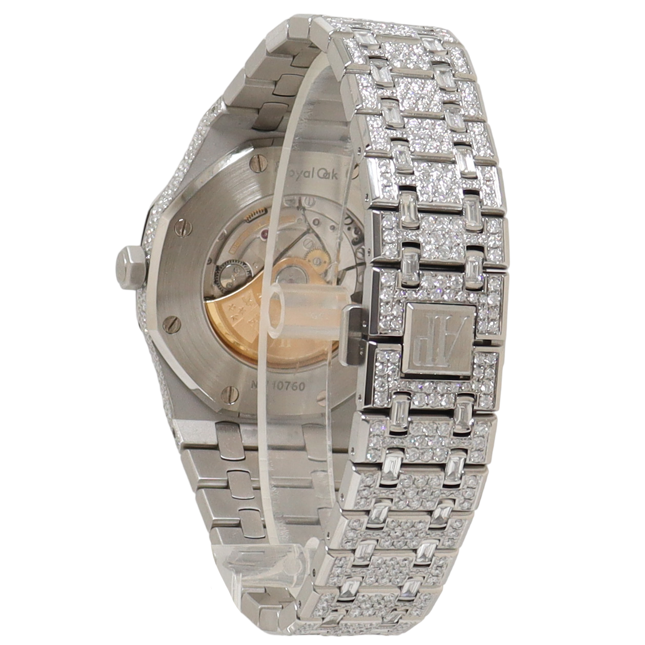 Audemars Piguet Royal Oak Stainless Steel 42mm Iced Out Pave Diamond Dial Watch Reference#: 26591TI.OO.1252TI.03 - Happy Jewelers Fine Jewelry Lifetime Warranty