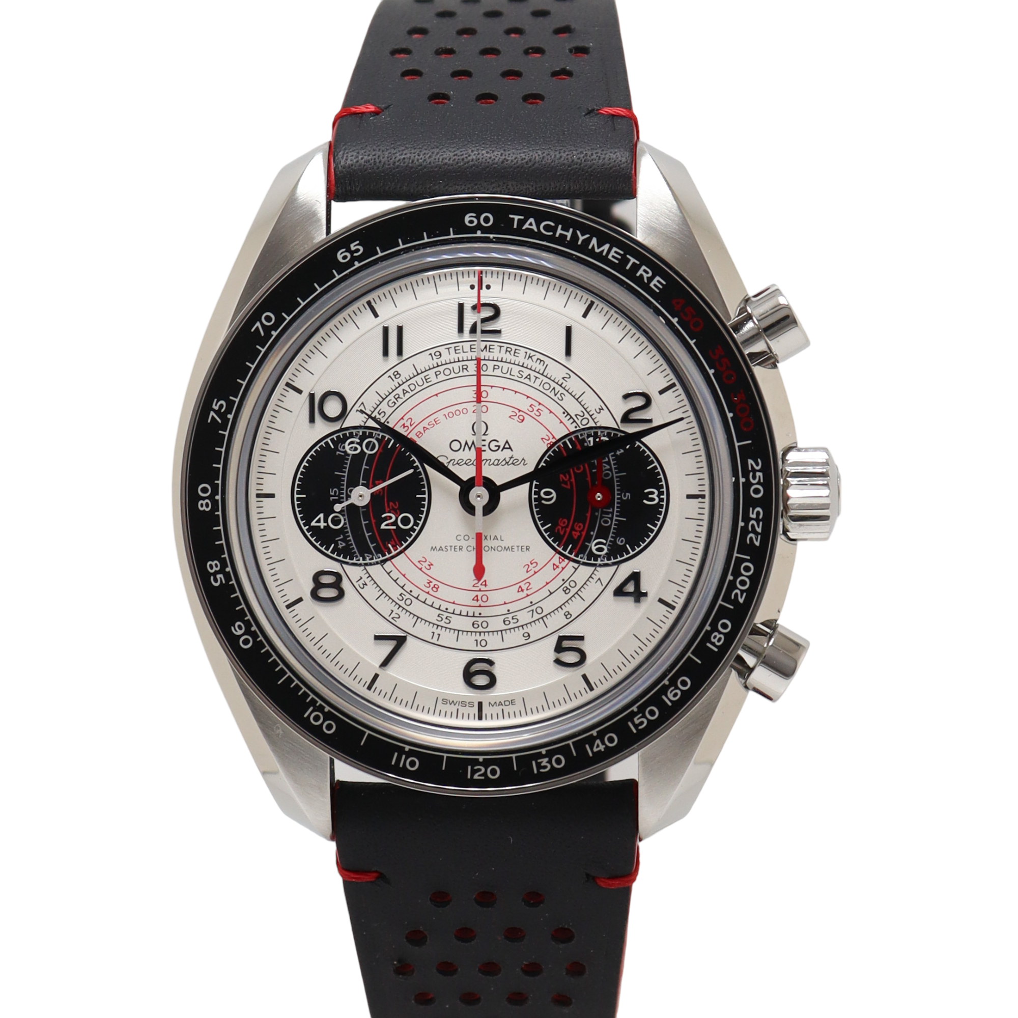 Omega Speedmaster Stainless Steel 43mm White Roman Dial Watch Reference#: 329.32.43.51.02.001 - Happy Jewelers Fine Jewelry Lifetime Warranty