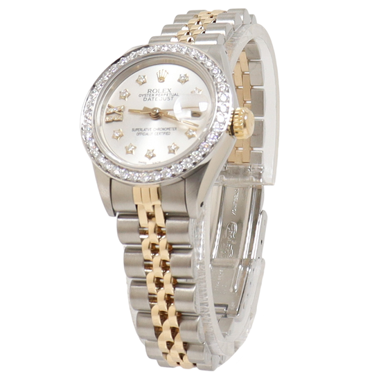 Load image into Gallery viewer, Rolex Datejust Yellow Gold &amp;amp; Steel 26m Silver Diamond Dial Watch Reference#: 69173 - Happy Jewelers Fine Jewelry Lifetime Warranty
