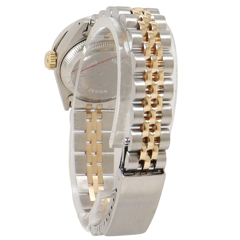 Rolex Datejust Yellow Gold & Steel 26m Silver Diamond Dial Watch Reference# 69173 - Happy Jewelers Fine Jewelry Lifetime Warranty