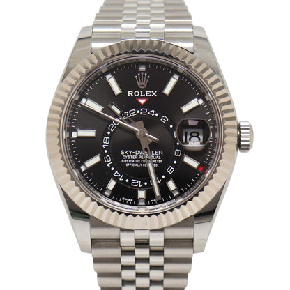 Rolex Sky Dweller Stainless Steel 42mm Black Stick Dial Watch Reference#: 326934 - Happy Jewelers Fine Jewelry Lifetime Warranty