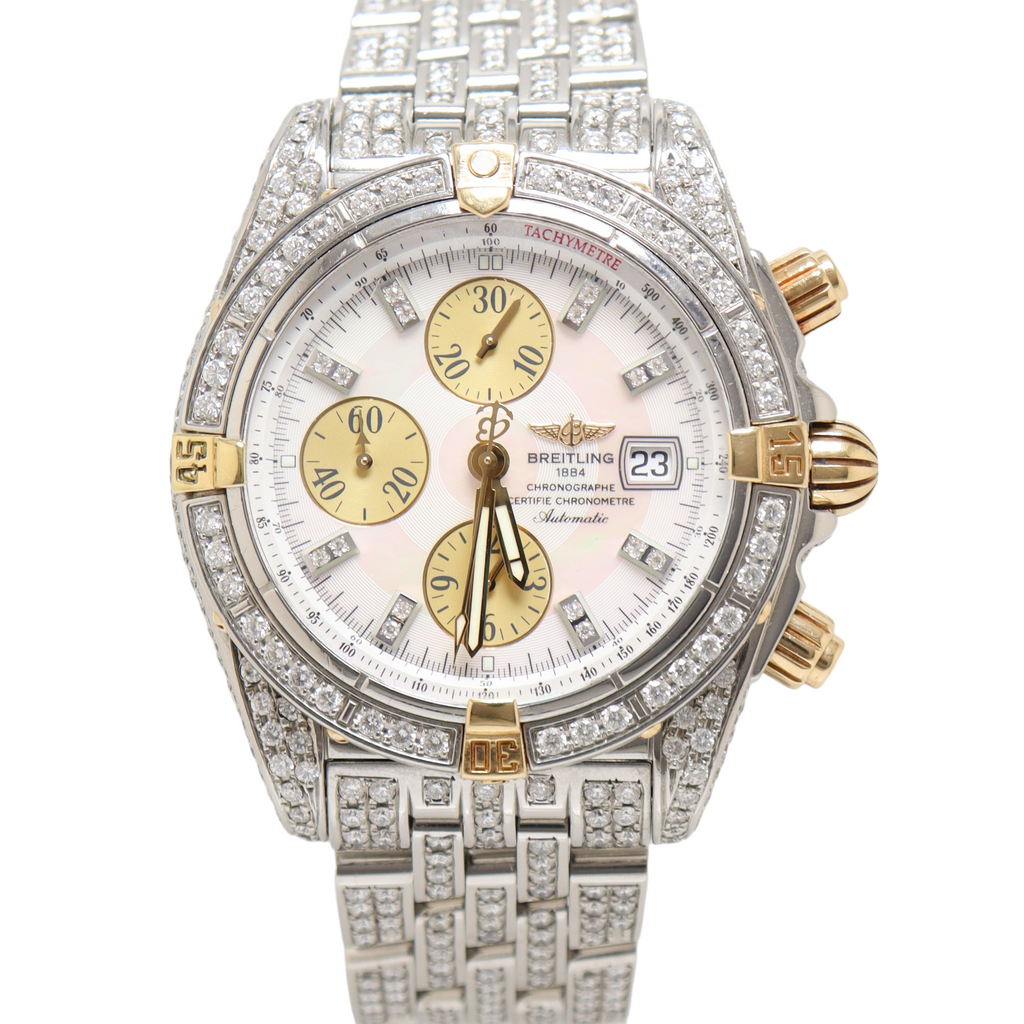 Breitling Evolution Chronomat Diamond Watch with Mother of Pearl Diamond Dial Watch Reference#: B13356 - Happy Jewelers Fine Jewelry Lifetime Warranty