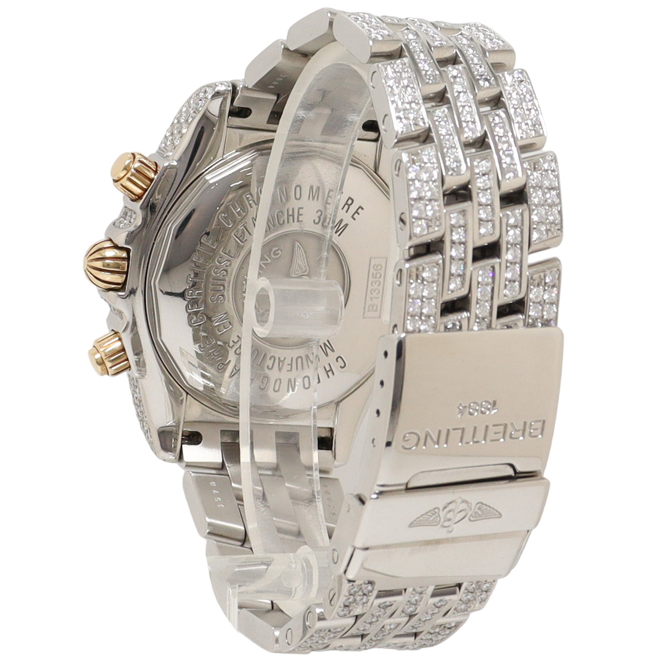 Load image into Gallery viewer, Breitling Evolution Chronomat Diamond Watch with Mother of Pearl Diamond Dial Watch Reference#: B13356 - Happy Jewelers Fine Jewelry Lifetime Warranty
