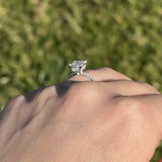 Load image into Gallery viewer, Engagement Ring Wednesday | 1.06 Carat Lab Created Princess Engagement Ring with Hidden Halo - Happy Jewelers Fine Jewelry Lifetime Warranty
