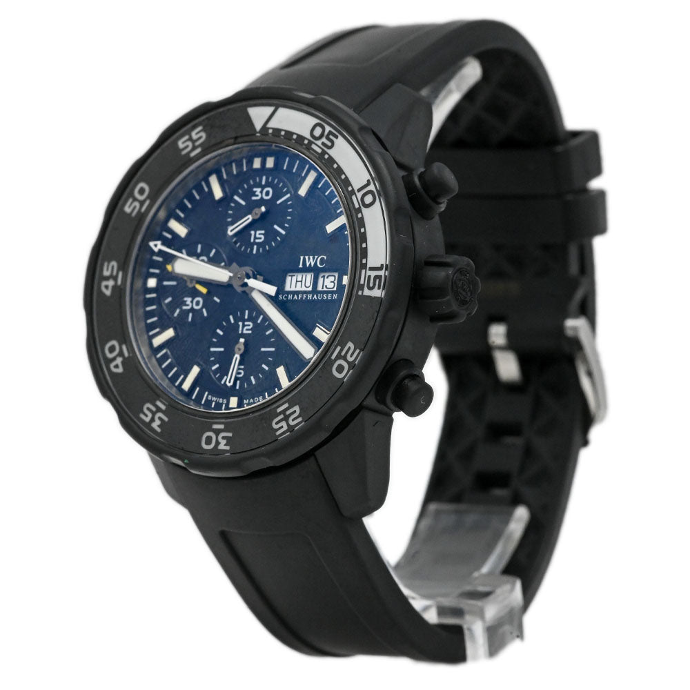 IWC Men's Aquatimer Galapagos Islands Edition PVD Coated Stainless Steel 43.5mm Black Chronograph Dial Watch Reference #: IW376705 - Happy Jewelers Fine Jewelry Lifetime Warranty