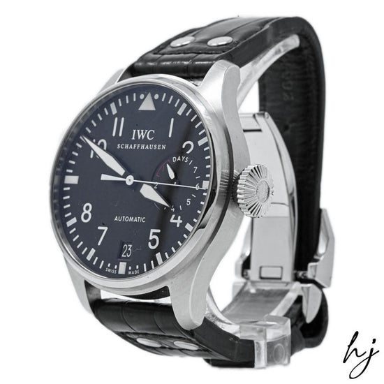 IWC Men's Big Pilot's Watch Stainless Steel 46.2mm Black Arabic Dial Watch Reference #: IW501001 - Happy Jewelers Fine Jewelry Lifetime Warranty