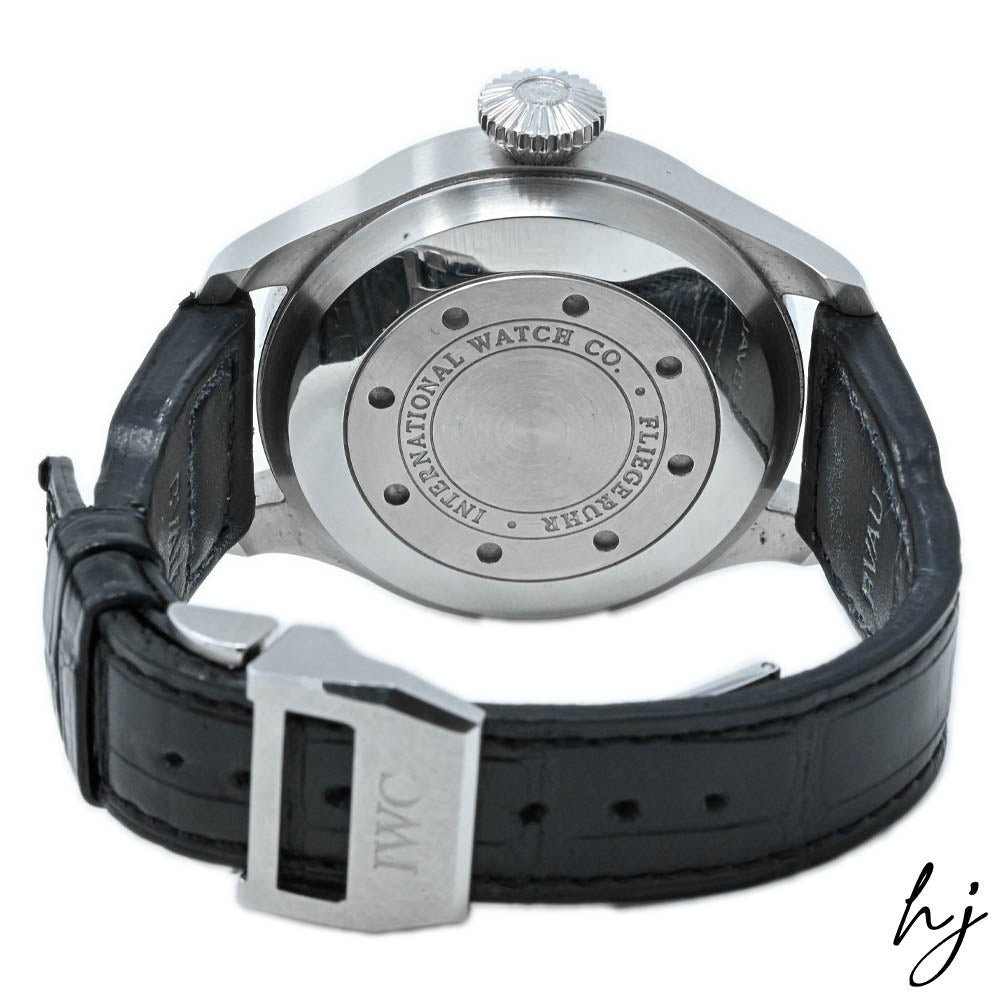 IWC Men's Big Pilot's Watch Stainless Steel 46.2mm Black Arabic Dial Watch Reference #: IW501001 - Happy Jewelers Fine Jewelry Lifetime Warranty